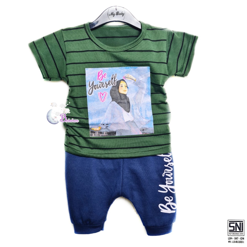 BOBOBAM BAJU BAYI LAKI LAKI SETELAN ANAK COWO LUCU STELAN CEWE UNISEX 6 12 BULAN KEREN TRENDY KEKINIAN SALUR BE YOURSELF