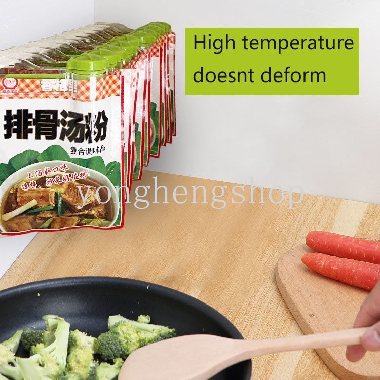 Tempat Kantong Bumbu Tempel Dinding Tempat Bumbu Klip Penyegel Bumbu Bebas Pukulan Rak Penyimpanan Bumbu Dengan Cerorot Gantung Dispenser Bumbu Dapur Organizer