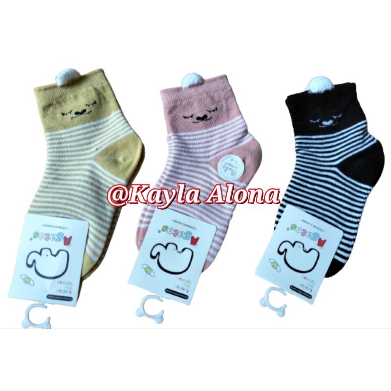 Kaos Kaki Anak 3D Motif Salur ' AGATOS ' untuk anak PAUD - TK