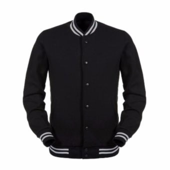 ⭐BISA COD⭐ JAKET BASEBALL VARSITY POLOS VARSITY POLOS NAVY VARSITY POLOS HITAM - Hitam, M