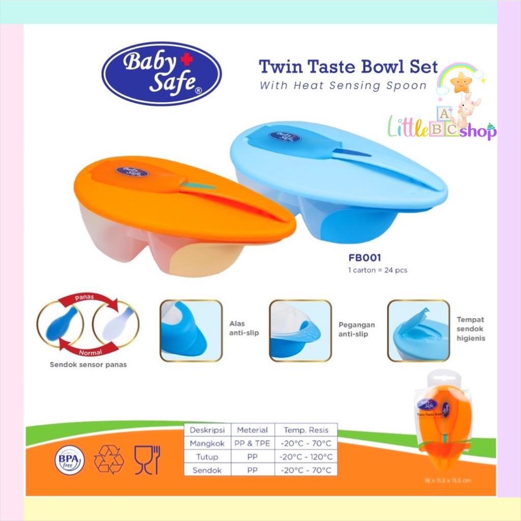 Baby Safe Twin Taste Bowl Set  With Heat sensor spoon/ Babysafe bowl