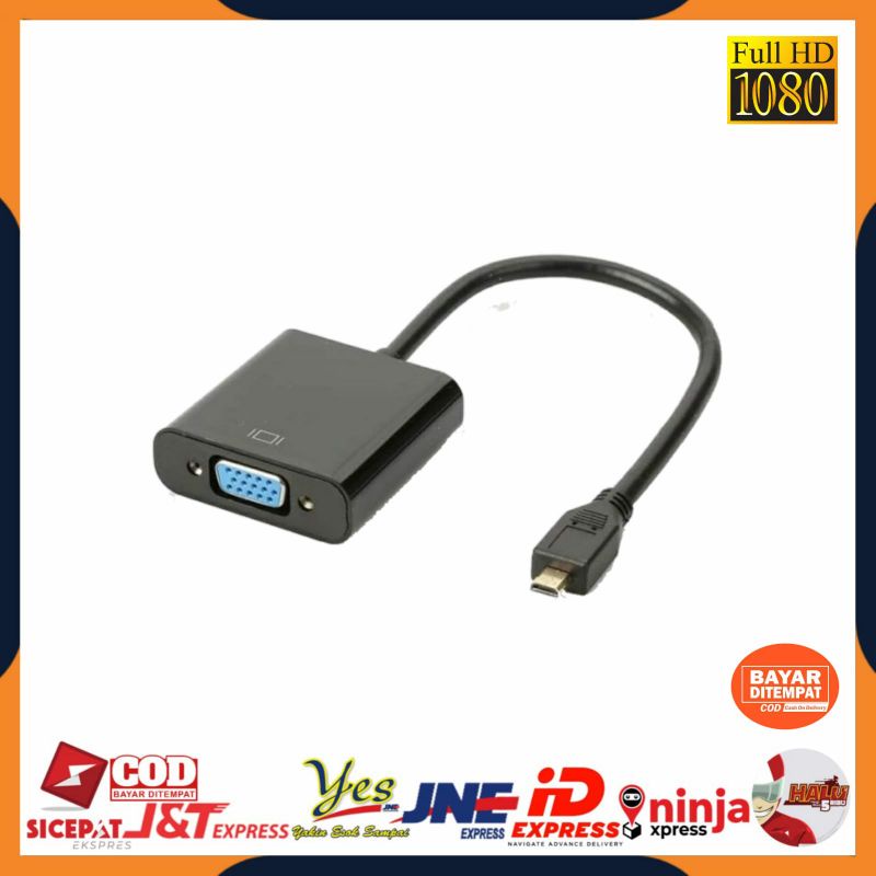 [COD] ADAPTER CONVERTER MICRO HDTV TO VGA MALE TO FEMALE / KABEL LAPTOP KE MONITOR PROYEKTOR