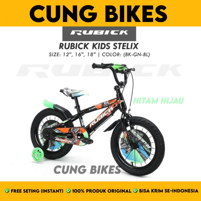 Sepeda Anak Laki BMX Ukuran 12 16 18 Inch RUBICK STELIX Musik Lampu stang oversize