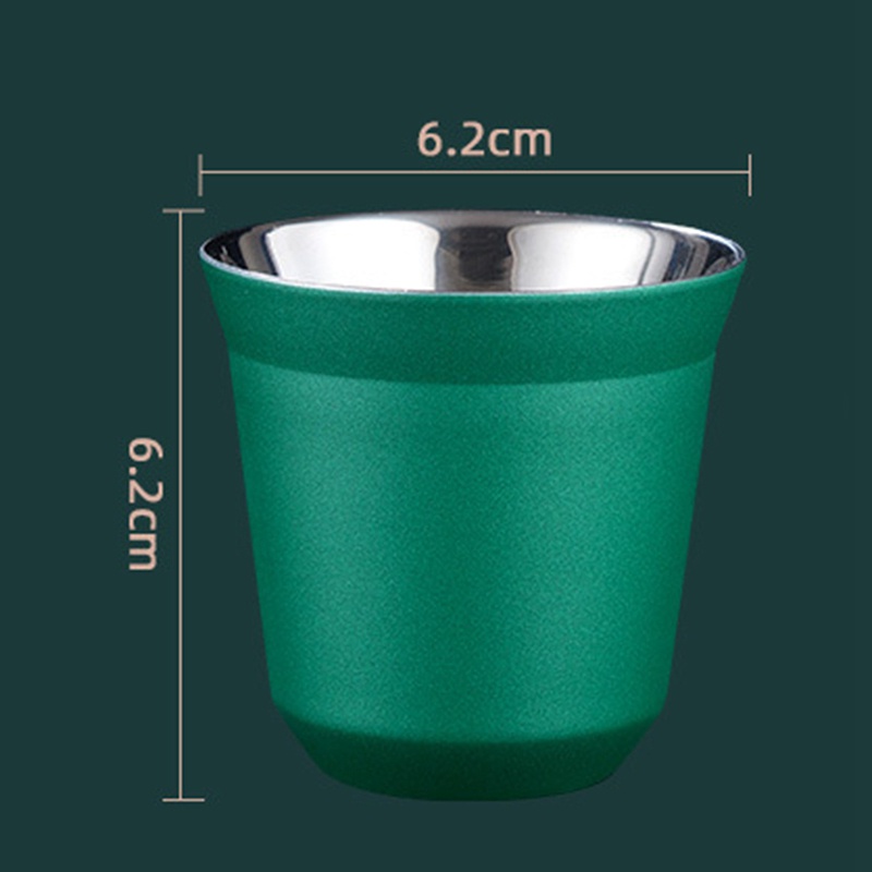 80ml Isolasi Cangkir Espresso Double Wall Stainless Steel Untuk Nespresso Pixie Coffee Cup Bentuk Kapsul Mug Kopi