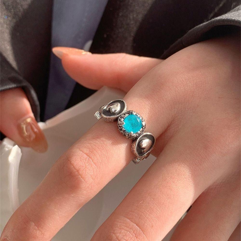 Mxbeauty Perempuan Cincin Terbuka Geometri Mode Trendi Mewah Indah Vintage Jari Cincin