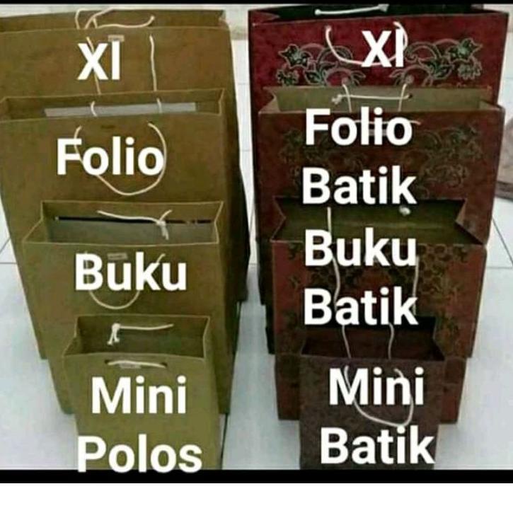 

☛☛ Paperbag batik ukuran XL 1 Pack / 12 Pcs