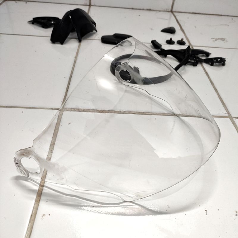 visor kaca helm NHK Predator clear bening bekas Original Copotan