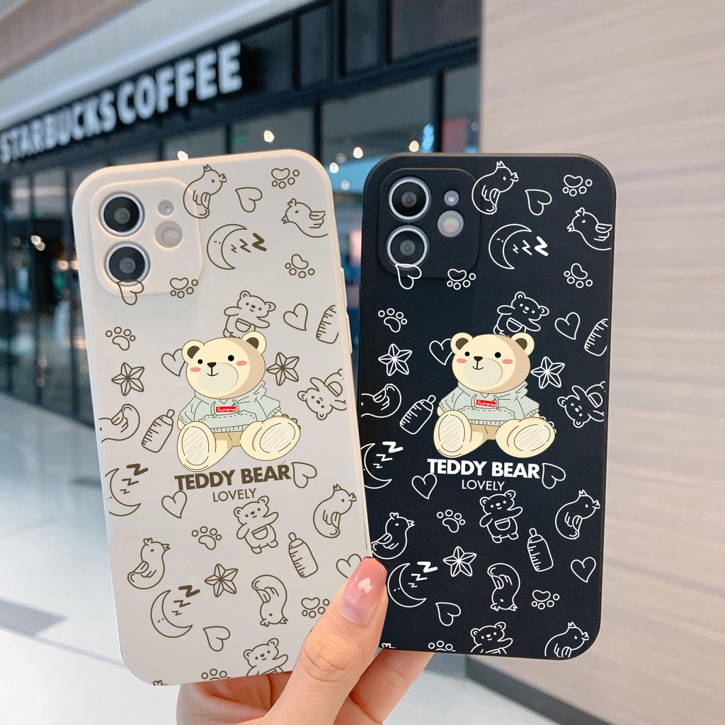 CASE TEDDY BEAR OPPO A5S A7 A11K A12 A54 A53 A15 A15S A16 A17 A17K A3S A5 A9 2020 A52 A33 A55 A76 A96 A92 A74 4G A95 5G RENO 7 5G 5 5F 6