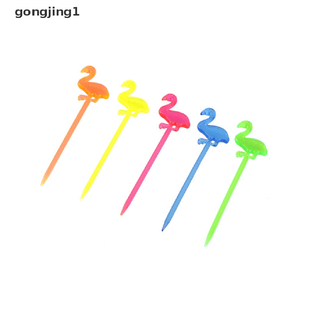 Ggg 50pcs Flamingo Food Picks Prasmanan Cupcake Garpu Buah Pesta Kue Dessert Decor ID
