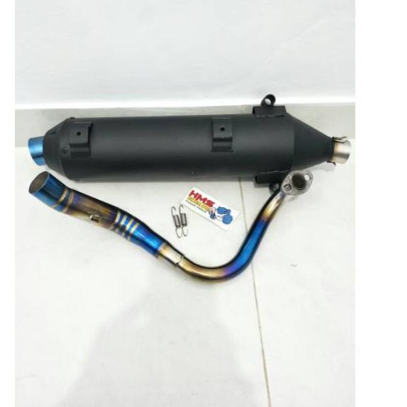 Kualitas Dijamin Knalpot Tsukigi PCX Lokal - PCX 160 New Leher Pelangi Blue Stenlis Thailand -Knalpo
