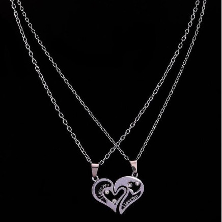Kalung Couple I Love You Liontin Pasangan Hati Hadiah Valentine Anniversary