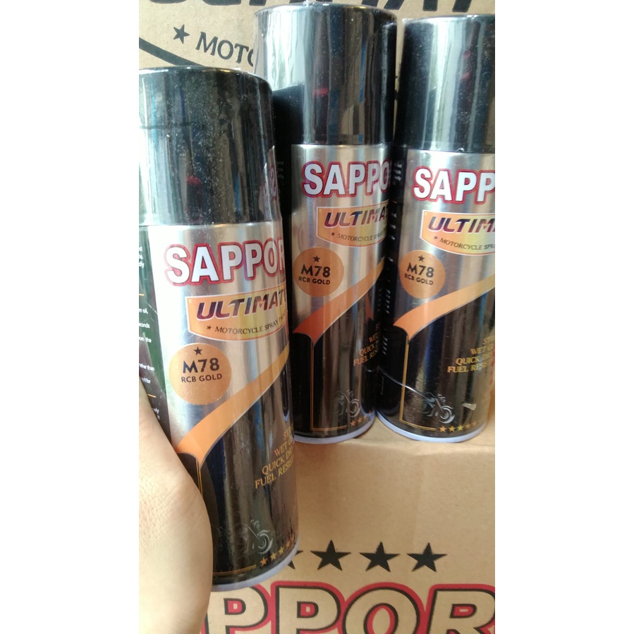 cat spray pilok pilox cat semprot sapporo ultimate saporo m78 RCB Gold semi doff emas rcb gold 400ml