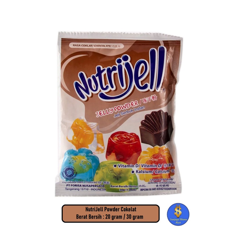 

NutriJell Powder Rasa Cokelat 20gr/30gr-Bahan Agar-agar Nutrijell