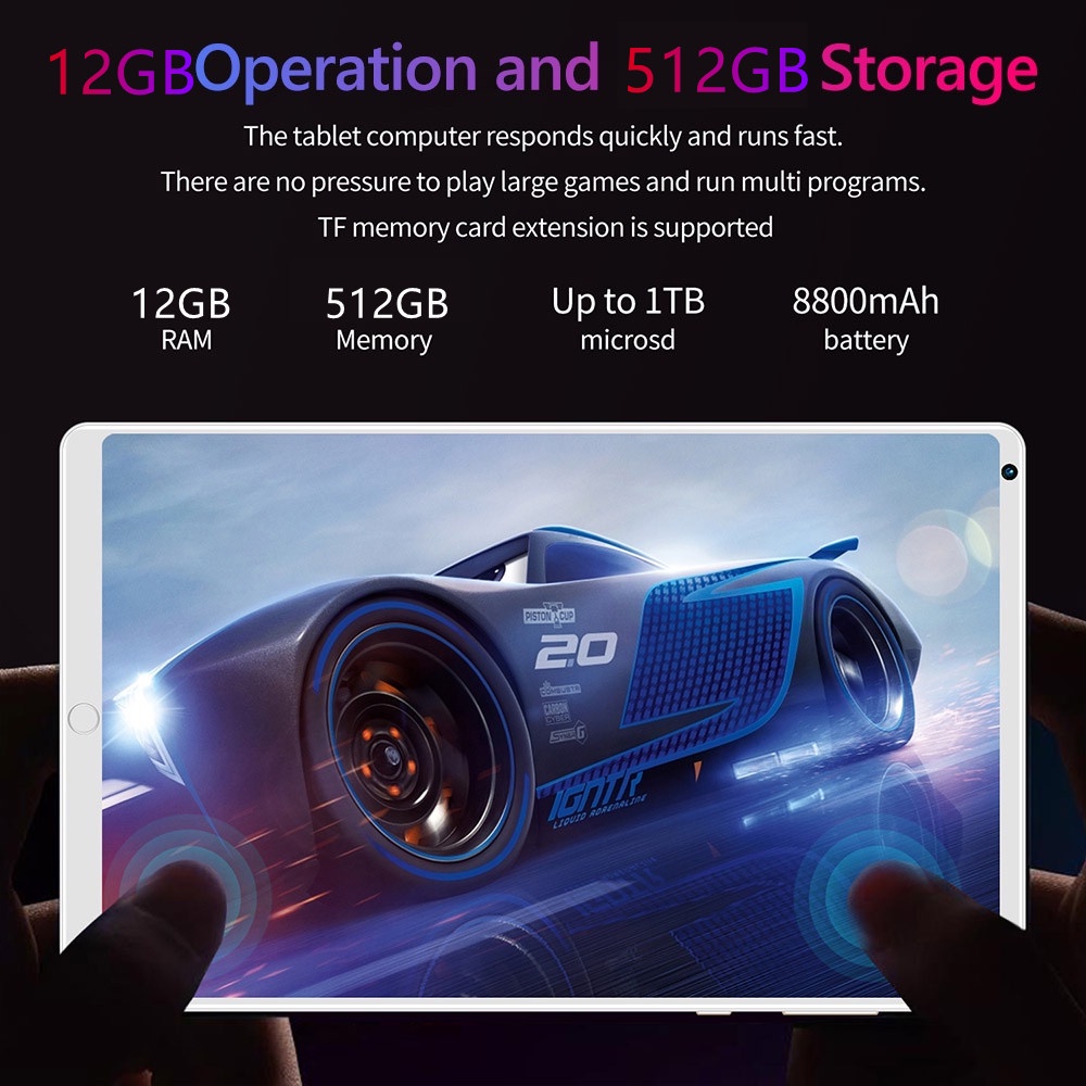 [Pembayaran COD] Tablet 5G S8 Murah Baru 12GB + 512GB 8.1 Inch Android 11 HD Layar Besar 5GWifi Tablet Dual SIM untuk Siswa Belajar Online