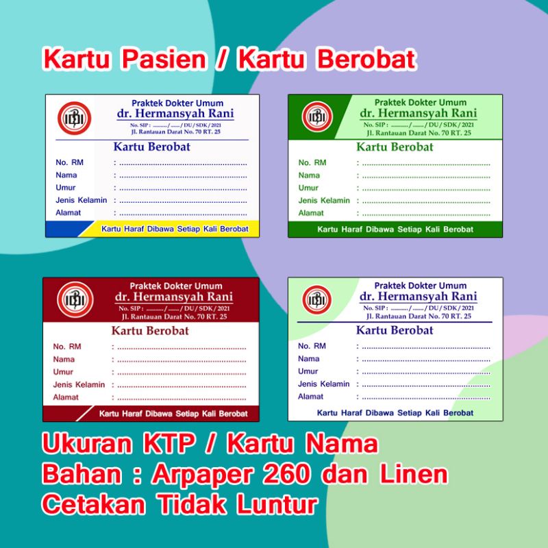 

Kartu Pasien / Kartu Berobat Pasien