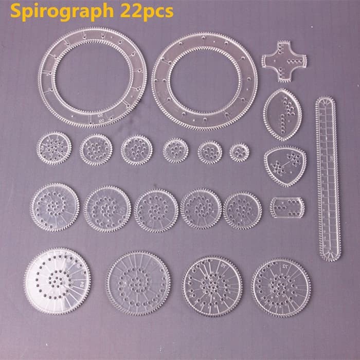 

Matr Sw - 22Pcs Spirograph Drawing Toys Set Interlocking Gears &Amp;