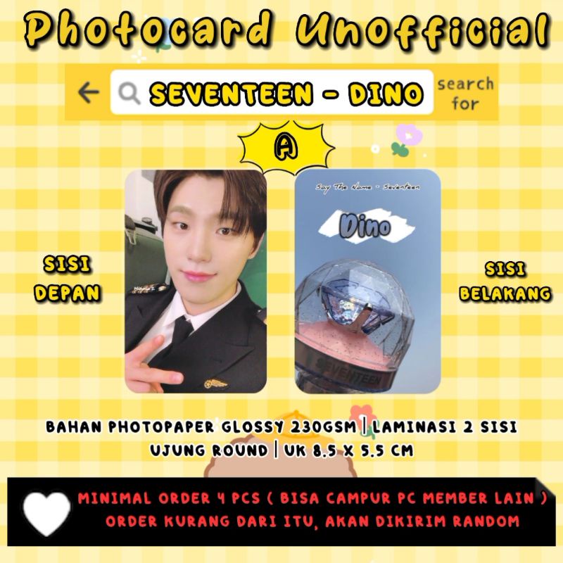 Photocard Seventeen - DINO / Photocard Unofficial / Photocard  DINO Seventeen