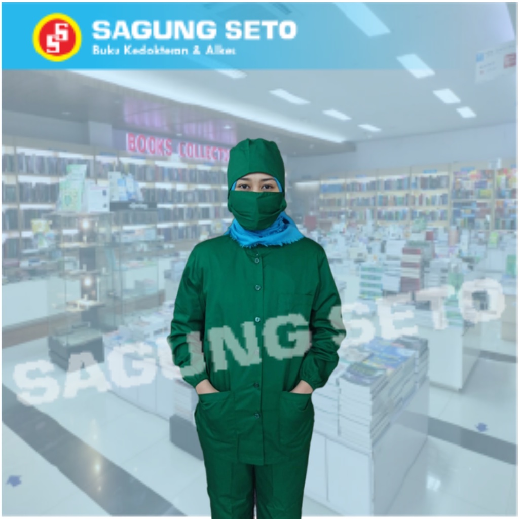JAS OK SANGHAI HIJAU TUA UKURAN 4L  / BAJU OK KANCING LENGAN PANJANG / BAJU OKA / BAJU MEDIS