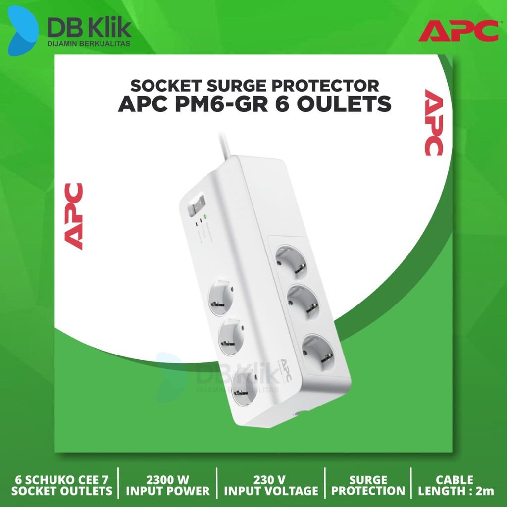 Socket Surge Protector APC PM6-GR 6oulets - Colokan Anti Petir PM6-GR