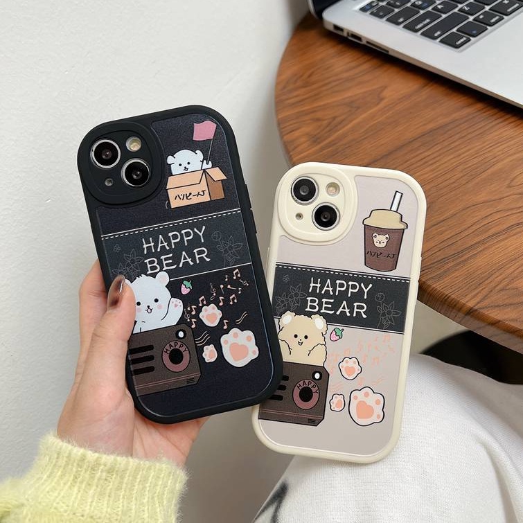 Couple Happy Bear Soft Case VIVO Y11 Y12i Y15 Y17 Y20S Y20i Y12S Y50 Y30i V9 S1 V9 Y19 Y91C Y93 Y95 Y01 Y15S Y15A V15 V11I Y21S Y21A Y21G Y21T Y33S Y16 Y22S Y35 V23E S1 Pro V5S