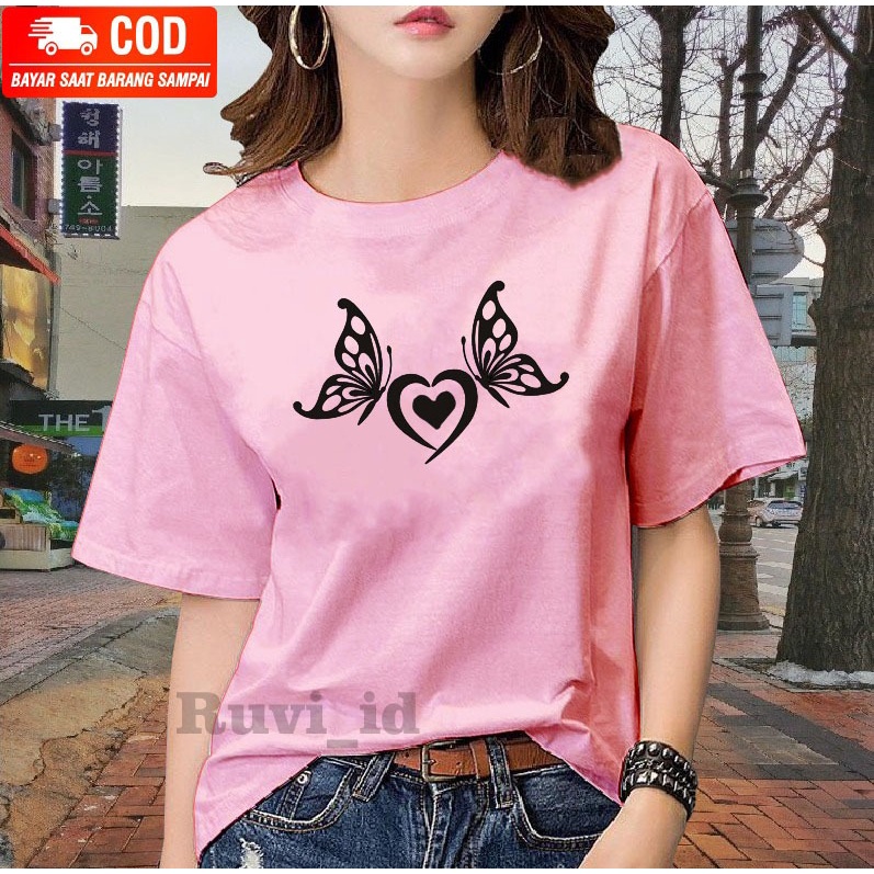 Ruvi_id-KAOS TERLARIS / BELI 3 GRATIS HENSED EXTRA BASS / KAOS WANITA KUPU-KUPU / KAOS PRIA / KAOS WANITA KOREAN STYLE LENGAN PENDEK / T-SHIRT / BLUS / KAOS IMPORT / KAOS OBLONG / BAHAN TEBAL / ATASAN KEKINIAN / ATASAN MURAH / ATASAN TERLARIS / KAOS KATUN