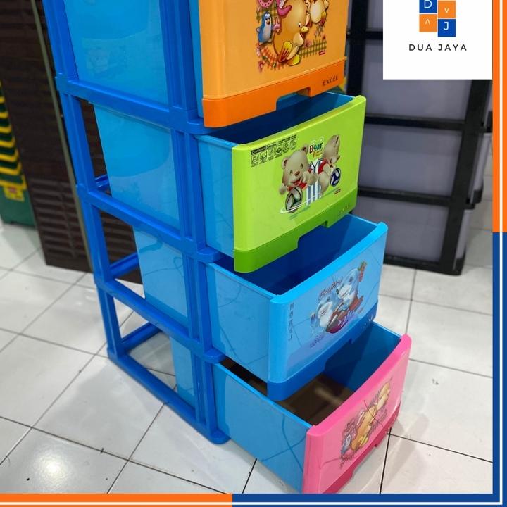 Baru Lion Star - Lemari Pakaian Plastik Susun 4-5 / Laci Container Kabinet Plastik / Excel Pakaian P