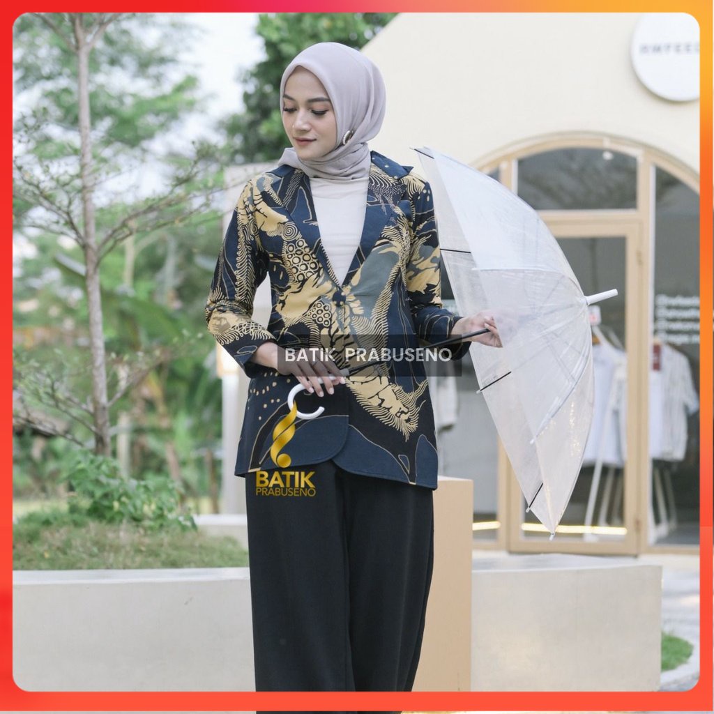 Batik Prabuseno - LORENZA Blazer Batik Wanita Lengan Panjang