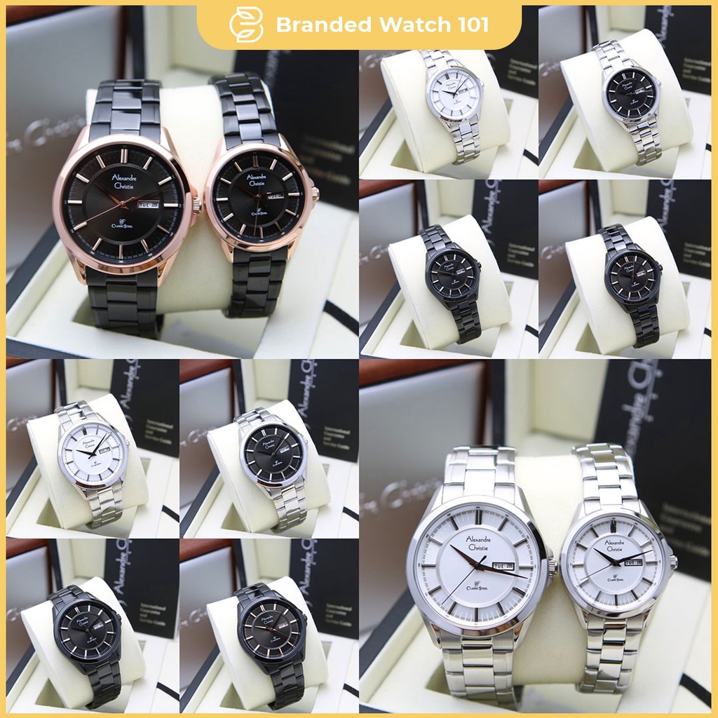 ORIGINAL Jam Tangan Pria &amp; Wanita Alexandre Christie AC 8675 / AC8675 / 8675 Garansi Resmi 1 Tahun, Stainless