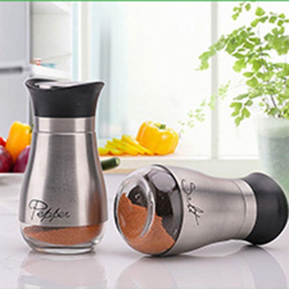 Top Seasoning Tank Storage Kitchen With Bracket Shaker Panci Garam Kaca Stainless Steel
