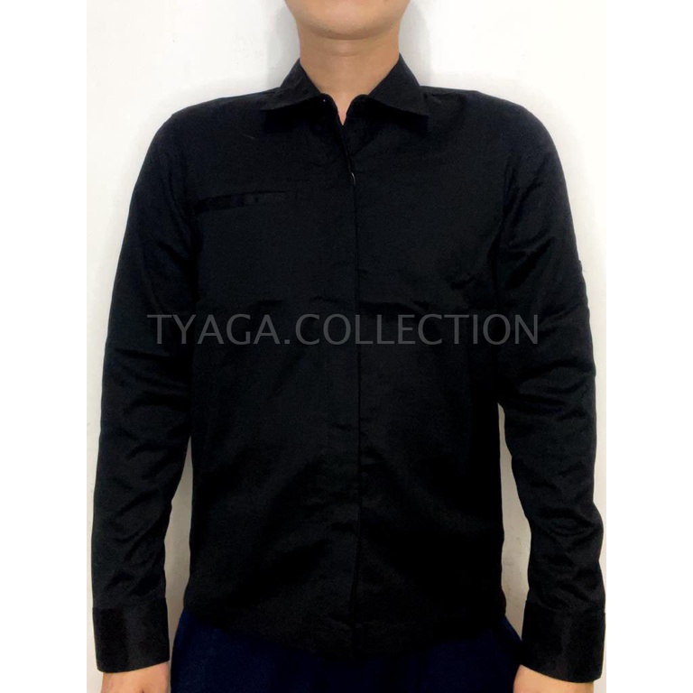 Seragam Kemeja Kantor Polos Kantong Satu Lengan Panjang , Baju PNS, Baju Drill, Baju PDH