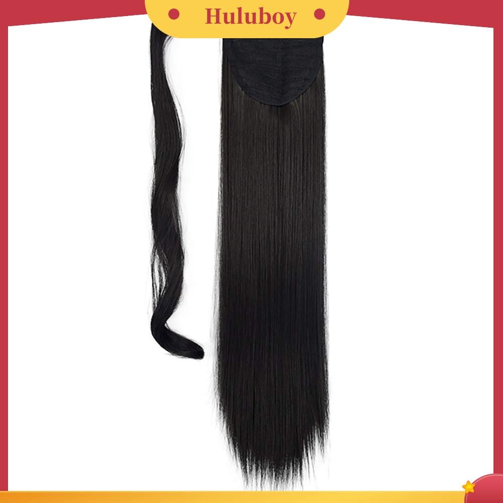 Wig Rambut Extension Ponytail Lurus Bahan Serat Sintetis Ukuran 24 inch