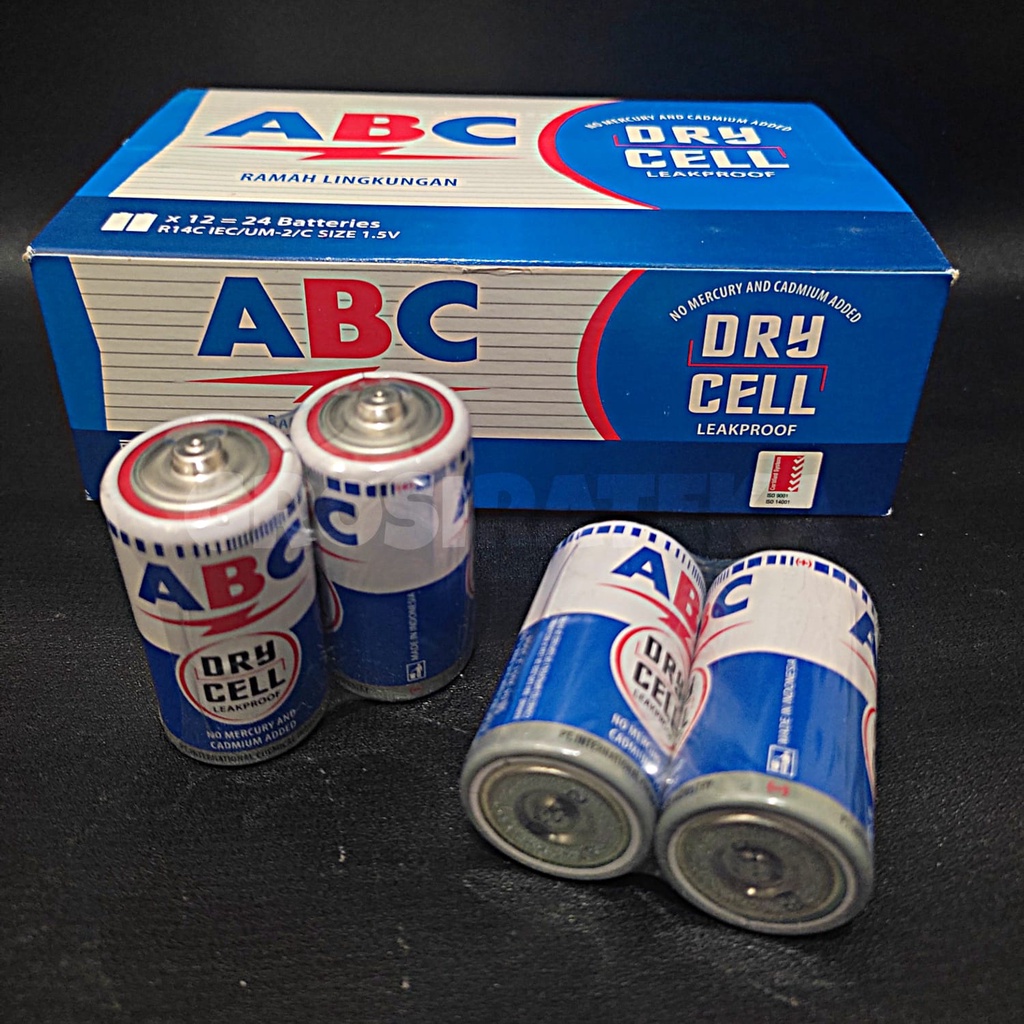 BATU BATERAI ABC BIRU R-14 TANGGUNG 2 PCS