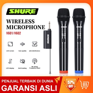SHURE V601/V602 mikrofon nirkabel  mikrofon genggam UHF FM Pasang dan mainkan Peralatan Bernyanyi Peralatan Audio Hiburan Rumah