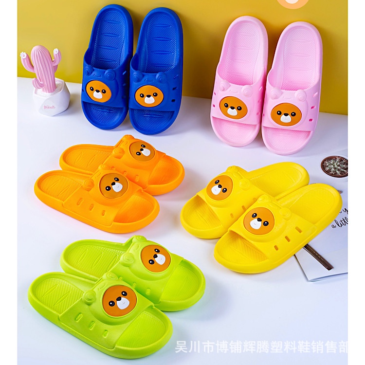 GO! SW837 Sandal Rumah Slop Karakter anjing doggy bulat Karet Couple Slip On Sendal Karet Empuk Slipper Anti Slip Gaya Korea