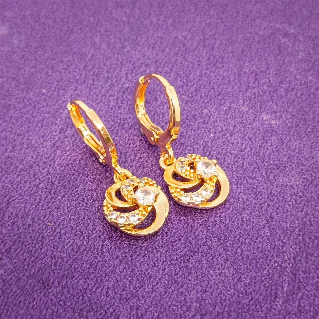 anting titanium wanita emas muda anti karat dewasa tusuk korea asli panjang dan luntur korea style JEWELRY COD