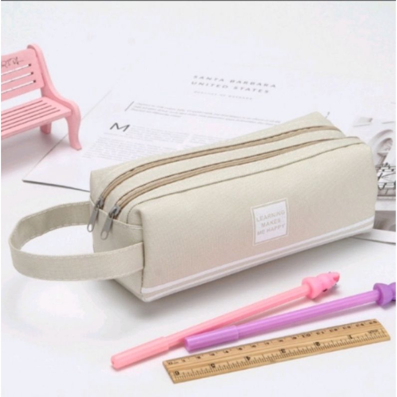 

kotak pensil dual Zipper/Dompet pensil dua pouch