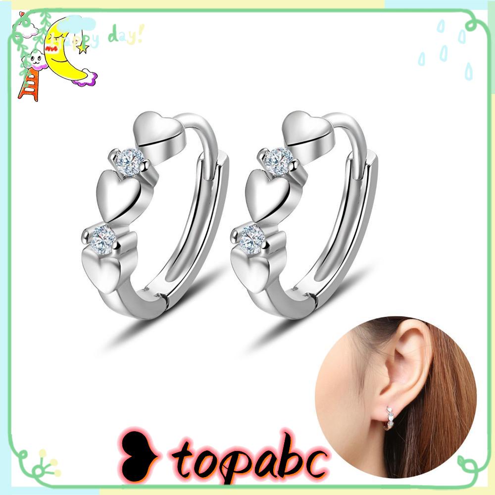 Top 1pasang Cinta Berbentuk Hati Anting-Anting Fashion Wanita Anting Tipis925 Perak Murni