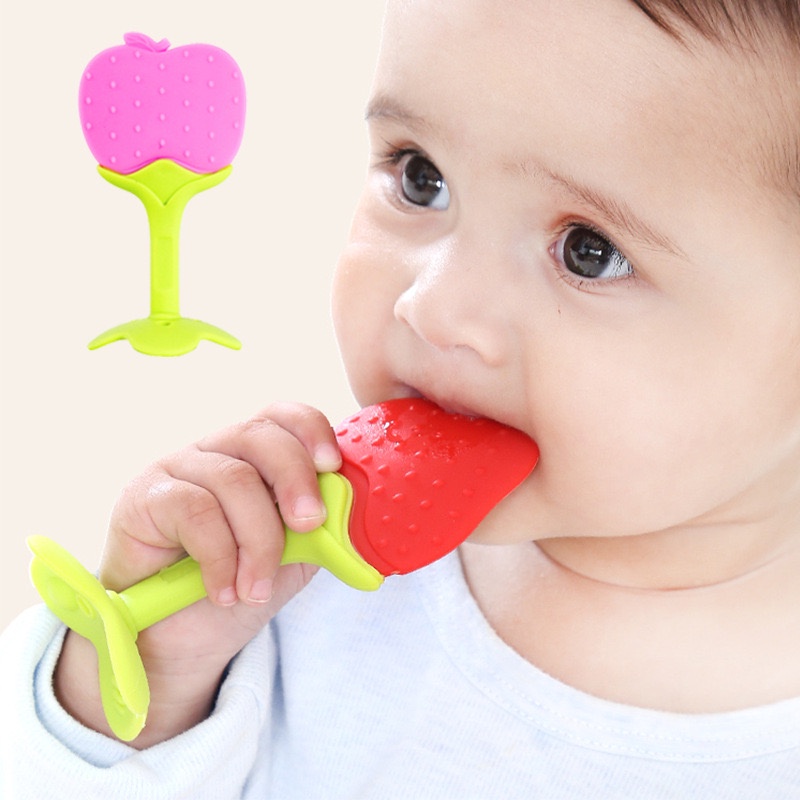 Gigitan Bayi Anak Buah Buahan Odot Mainan Gigi Bahan Silikon Karet Baby Fruit Teether Melatih Mengunyah Melatih Balita Silikon BPA FREE ACK22