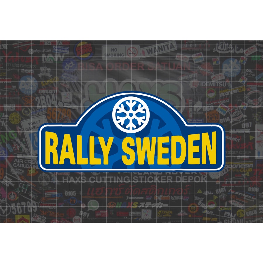 Cutting Sticker Rally Sweden Ukuran 15 Cm Untuk Mobil