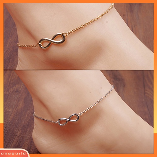 [WONE] Wanita Mode 8-bentuk Dekorasi Gelang Kaki Barefoot Rantai Kaki Perhiasan Hadiah