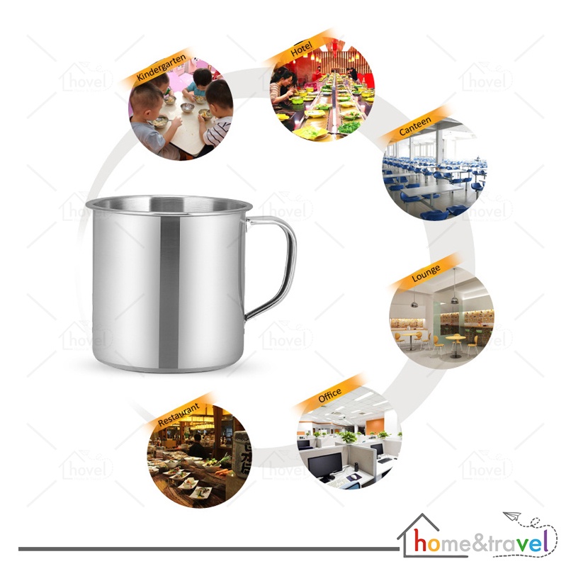 HOVELSHOP Gelas Mug Cangkir Kopi Stainless Steel Mini Tea Cup Tahan Panas Dingin