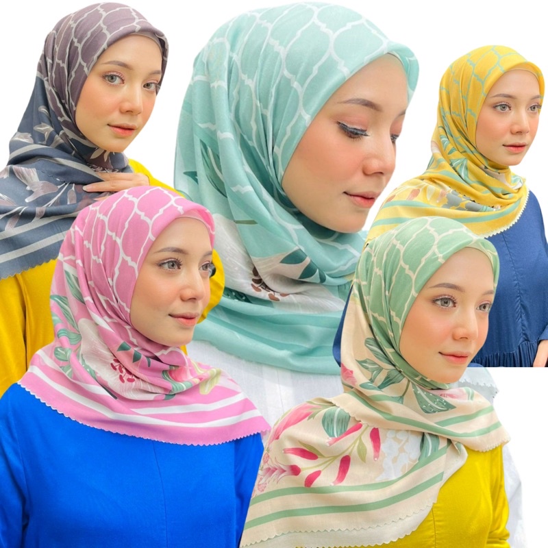 READY STOK ‼️CARMEN SCRAF RADWAH HIJAB SEGI EMPAT