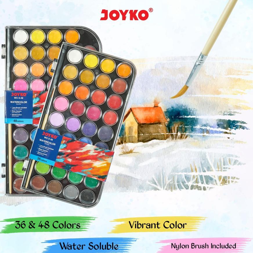 

JOYKO WATERCOLOR SET 36 / 48 - CAT AIR JOYKO SET 36 / 48 WARNA (WC-3-36 / WC-3-48) TERLARISS...,,,,,