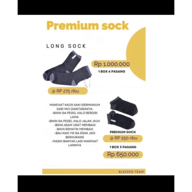 Bio Recovery Premium Socks kaos kaki MCI germanium long sock panjang pendek
