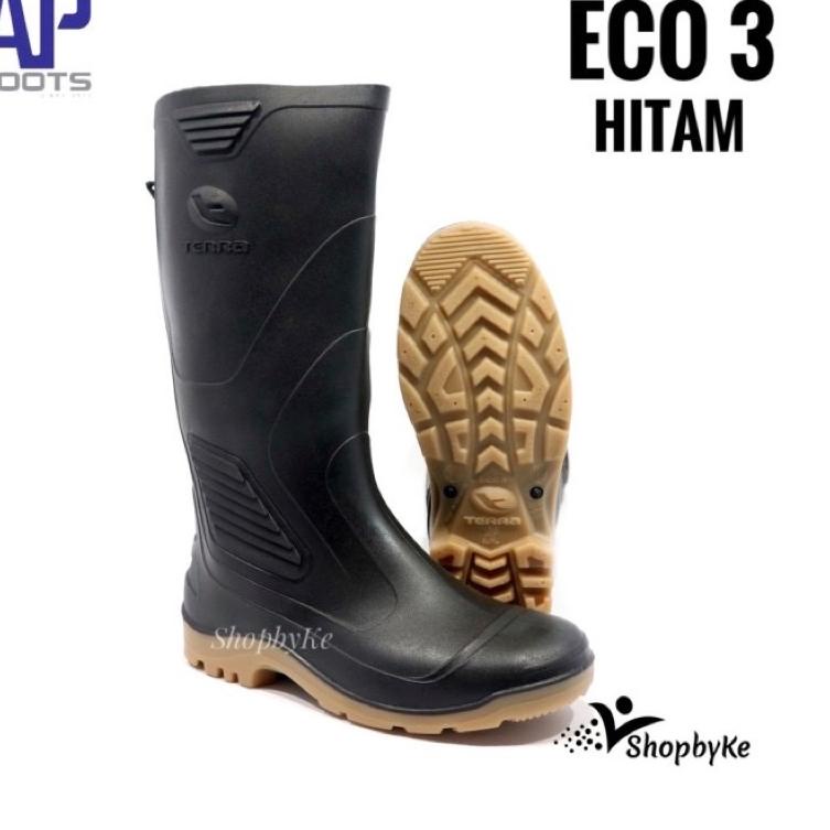 ㆊ Sepatu Boots Karet merk AP Terra Eco 3 Hitam Size 38-43 BEST PRICE 3298 ♘