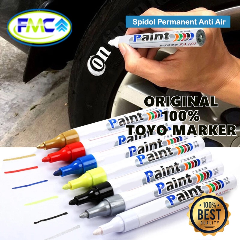 Spidol Ban Motor Mobil Toyo Original Permanen Spidol Ban Mobil Permanent Warna Tahan Air Spidol Toyo Asli Bisa Pilih Warna Vauto Paint Marker Anti Luntur Asli 100% Toyo Paint Marker Permanent