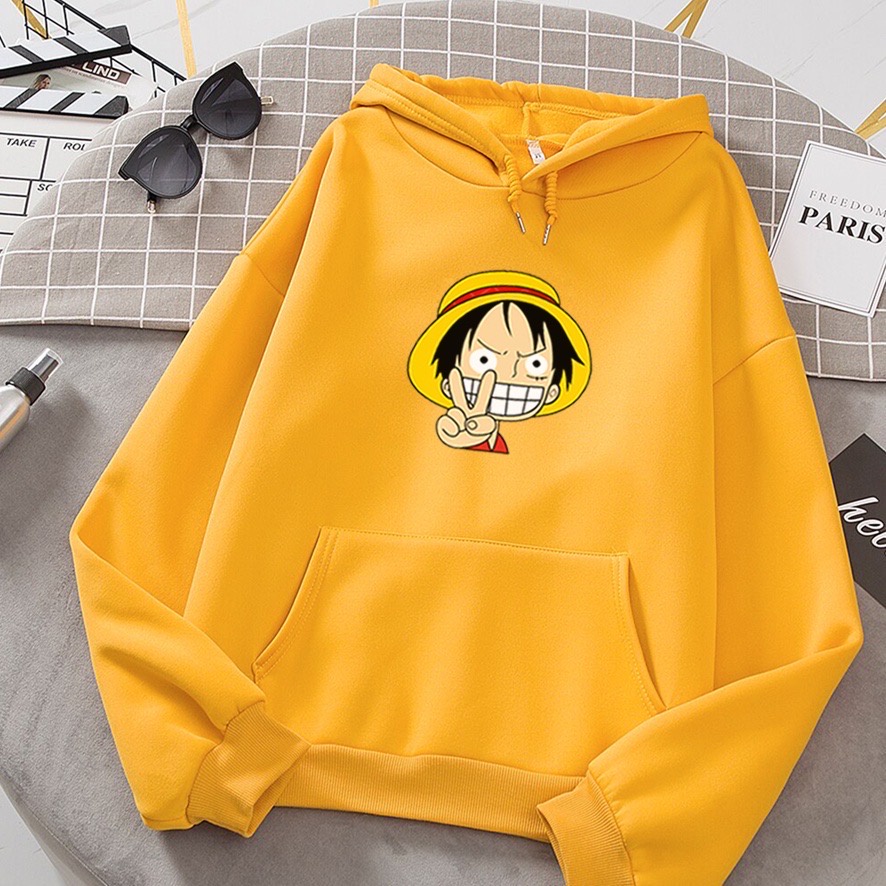 LUFFY Smile &amp; PEECE Jumper Hoodie II  Sweater Hoodie Trendy II Sweter Oblong Topi Sz M - XL ( Pria &amp; Wanita / Anak &amp; Dewasa )