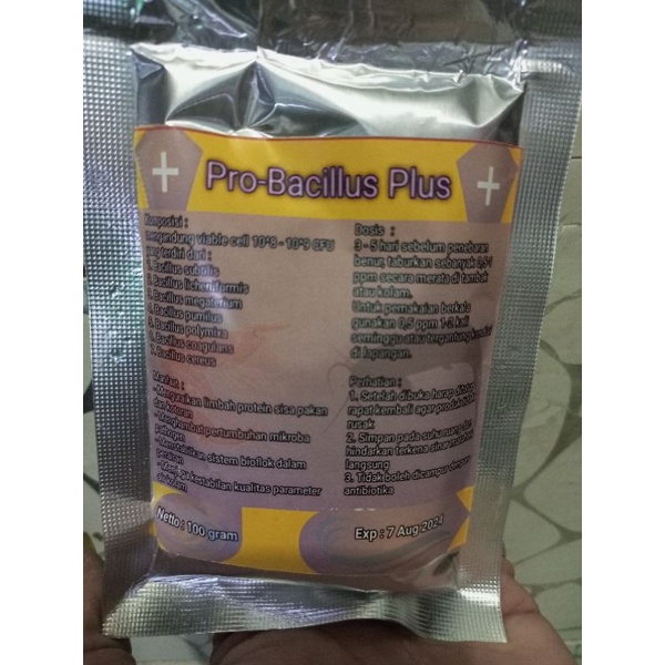 Probiotik bacillus plus 100 gram / probiotik kolam bioflok / probiotik / bakteri starter / kolam bioflok / nitrobacter / probiotik kolam lele / probiotik tambak udang / probiotik / bakteri starter / nitrobacter
