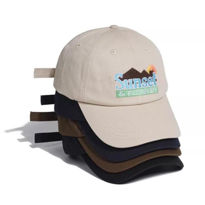 Topi Baseball Pria Wanita Dewasa Bordir Sunset dan FLOWER