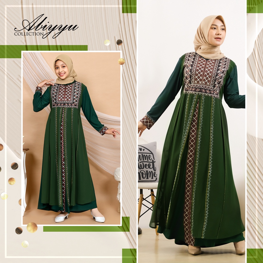 Abiyyuco TA9020 | Gamis Abaya Turkey Anak, Remaja, Dewasa, Couple Terbaru 2022, Turki Hitam dan Warna Mewah, Turkiy Busui